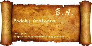 Bodoky Atalanta névjegykártya